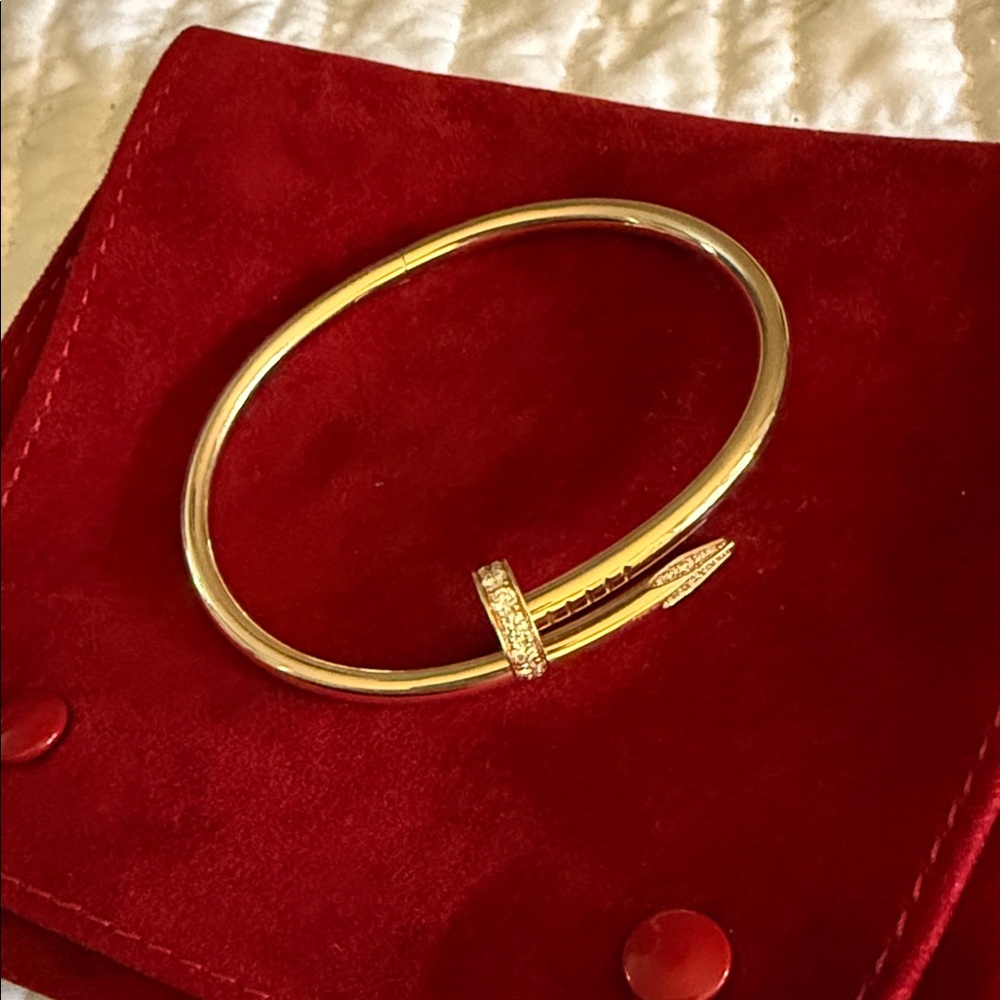 Cartier Juste Un Clou bracelet, rose gold, diamonds, size 17